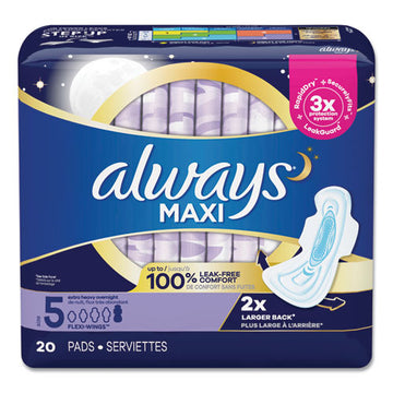 Always® Maxi Pads, Extra Heavy Overnight, 20-pack freeshipping - TVN Wholesale